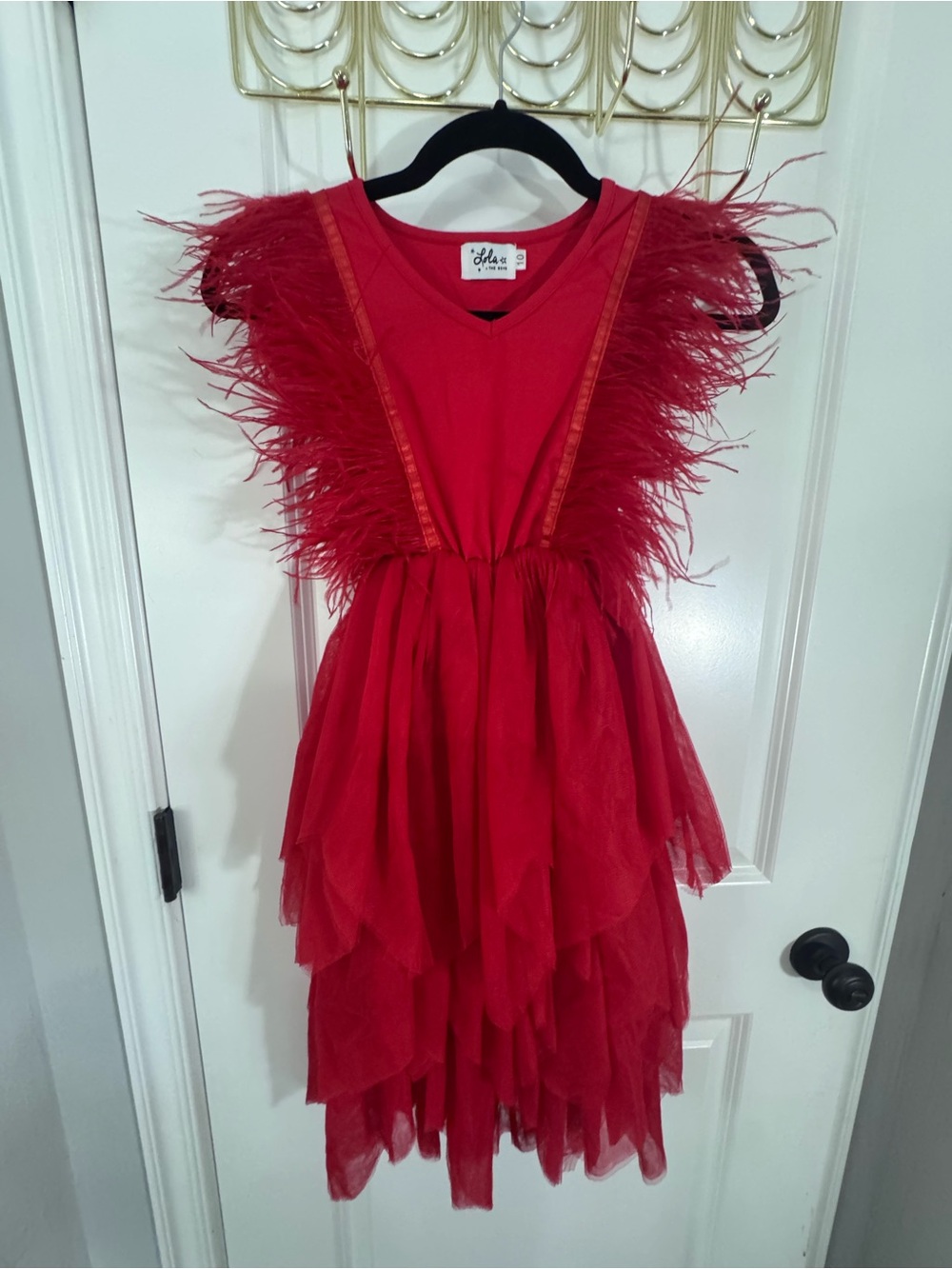 lola Red V-Neck Cotton Top
